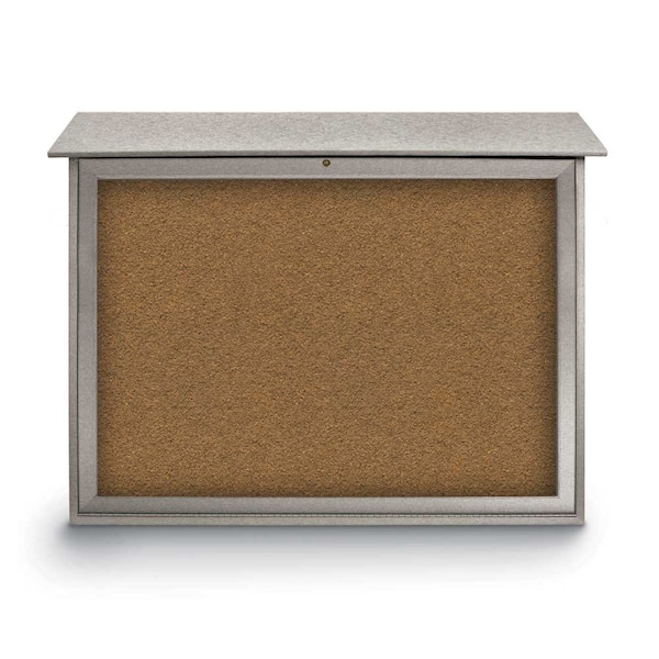 Indoor Enclosed Combo Board, 42"x32", Bronze Frame/Burgundy & Forbo